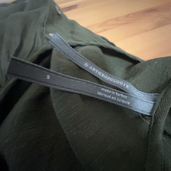 Anthropologie Shirt Dress S Cottage Modest Minimalist Belted Nicole Puff Sleeve - Picture 7 of 10